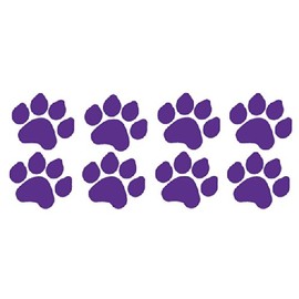 8 Dog Paw Prints Sticker Purple - Dogs, Puppy, Pooch Lover