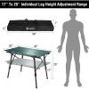 VILLEY Portable Camping Table with Adjustable Legs Green Folding Beach