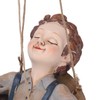 Hanging Boy Statue Hand Painted Rainproof Windproof Resin Outdoor Hanging