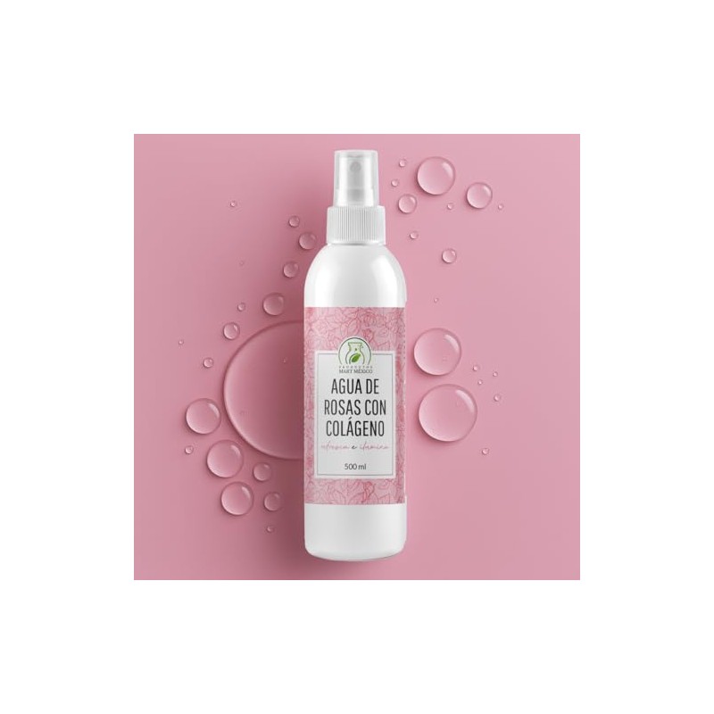 Agua De Rosas Con Colágeno Hidratante Facial Productos Mart Mexico
