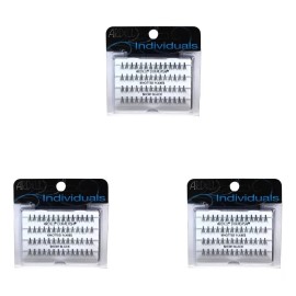 Ardell 3 X Pestañas Largas Individuales 56pzas Duralash Color Negro