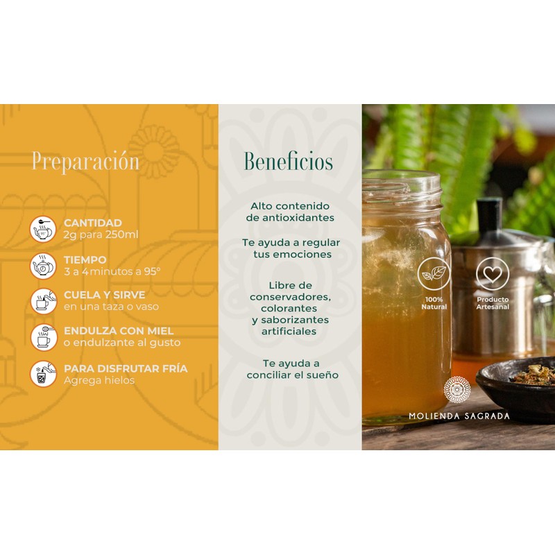 Molienda Sagrada Tisana Dosha Vatta/Infusión Herbal / 15 sachets biodegradables