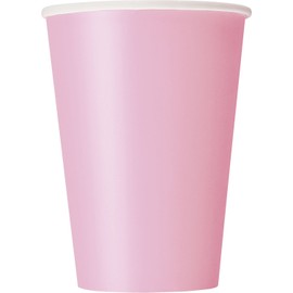 Unique Lovely Pink Solid Paper Cups - 12oz (Pack of 10) - Exquisite Color & Design - Perfect for Any Occasion