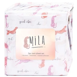 LITTLE CELEBRITY Twin Sheet Set | Kids Sheet & Pillowcase Sets | Twin Sheets for Boys Girls, Fitted Sheet, Top Sheet, Pillowcase | Twin Sheets Set | Twin Bed Sheets | Bed Sheets Twin(Mila)