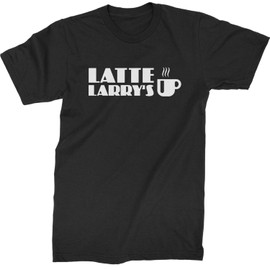 Expression Tees Mens Latte Larry's Coffee T-Shirt Large Black