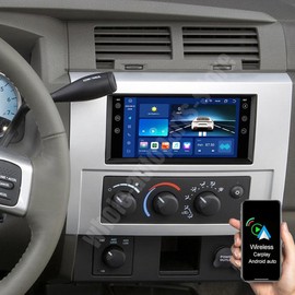 7" Android 13 Car Stereo for Jeep Wrangler Unlimited Grand Cherokee, for Dodge Charger Ram 1500 Double Din Car Audio Receiver w/Wireless Carplay Android Auto GPS Navi Wifi SWC Backup Camera Mic, 2+32G