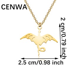 CENWA Dragon Necklace Fantasy Novel Necklace Dragon Jewelry Gift for Book Lovers (dragon golden Necklace)