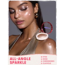 SHEGLAM Glowchi Bouncy Highlighter Mochi-like Formula Highlighter Long-lasting Shimmer Makeup-Cherry Blossom