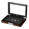 Lifomenz Co Wood Cufflink Box with Glass Window Cufflink Display