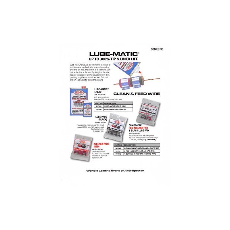 Weld-Aid 007062 Lube-Matic Combo-Paks, One Red Wire Pad/One Black Lube