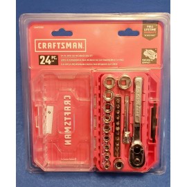 CRAFTSMAN 24-Piece Standard (SAE) Polished Chrome Mechanics Tool Set