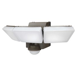 IQ America Battery Powered Indoor Outdoor Weatherproof LED Motion Security Sensor Floodlight, Eave or Wall Mount, 1250 lumens, Mount Anywhere, 3 Light bz