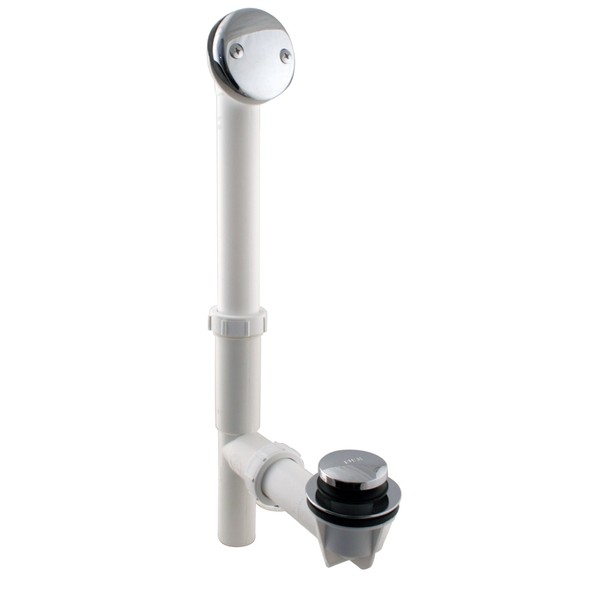 Westbrass Y593244CP White Tubular Tip-Toe Bath Waste and Overflow Assembly,