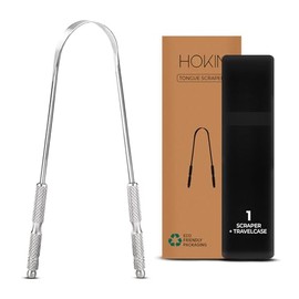 HOKIN Rascador De Lengua Para Adultos Por Hokin (1 Paquete De Cuidado Bucal) Limpiadores De Lengua De Acero Inoxidable Reducen El Mal Aliento 100% De Metal Raspadores Resistentes Para Hombre