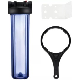 Geekpure 20 Inch Clear Whole House Water Filter Housing - 4.5" x 20" - 1" Port