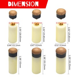 WMYCONGCONG 30 Sets 11/12/13mm Screw On Pool Cue Tips Replacement Billiard Cue Tips with Pool Cue Stick Ferrules Billiard Accessories Replacement Parts