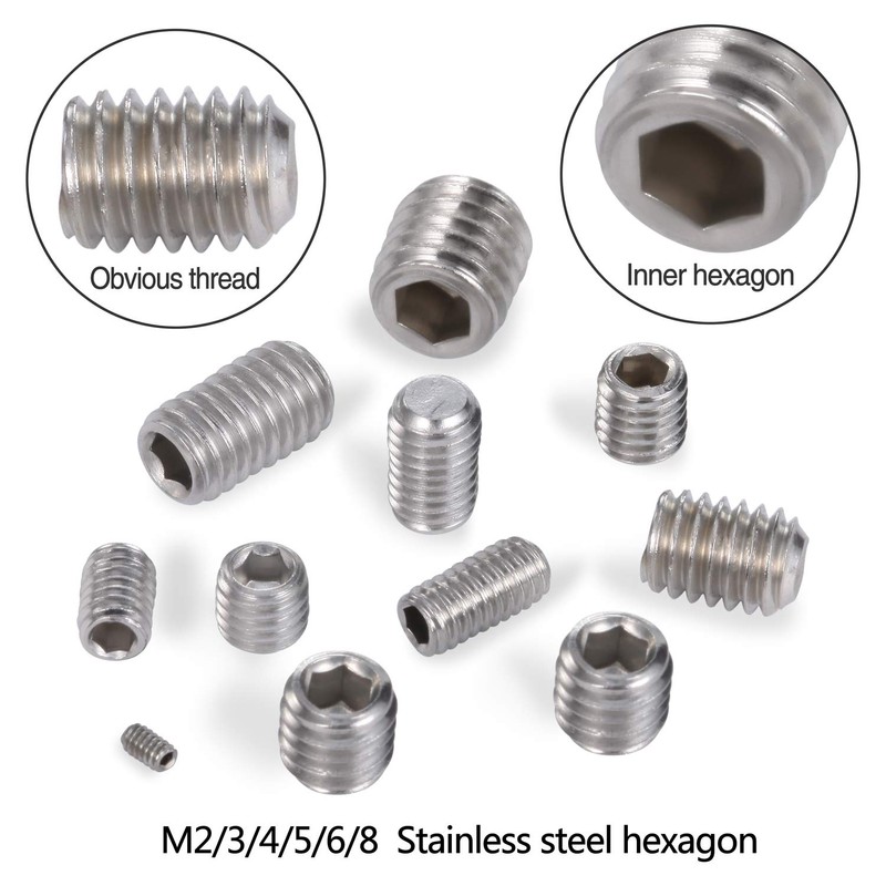 261PCS Hex Allen Head Socket Set Screw, KWOKWEI Grub Screw