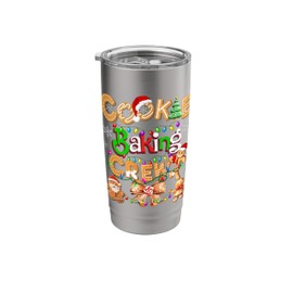 Cookie Baking Crew Cooking Coquette Bow Xmas Gingerbread Stainless Steel Insulated Tumbler