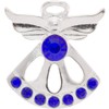 September Sapphire Birthstone Angel Pin, 8 Stones, Silver
