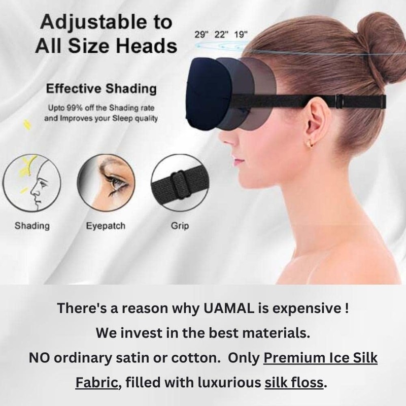 Silk Eye Mask, Eye Mask for Sleeping, Blindfold, Super Soft