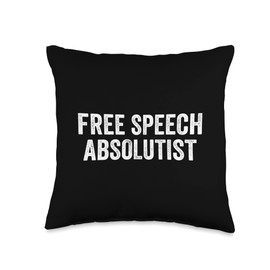 Free Speech Absolutist First Amendment Freedom of Speech Throw Pillow