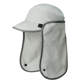 Croogo Fishing Hats for Men Sun Protection Baseball Cap with Removable Neck Flap Breathable Hiking Cap Foldable Outdoor,Grey-SHB2505