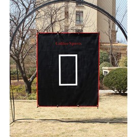 Gagalileo Softball Backstop Vinyl Heavy Duty Baseball Batting Cage Backstop Pitching Target Trainer Backstop Net Saver with Square Image 5X6FT