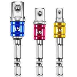 Socket Adaptor Set Driver Hex Shank Drill Bits 1/2" 1/4" 3/8" Impact Driver