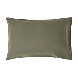 Homescapes Linen Cushion Cover, Olive Green, 40 x 80 cm, Half Linen Cushion Cover Zip, 60% Linen & 40% Cotton