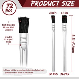 Mifoci 72 Pcs Acid Brush Bulk Boar Hair Acid Flux Brushes Epoxy Wood Glue Brush Metal Tubular Handle Disposable Glue Brushes for Woodworking Soldering Crafting Home (1/2 Inch,3/8 Inch Wide)