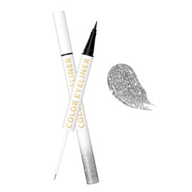 Vawolecy Flash Color Eyeliner, 2 in 1 Liquid Eyeliner Eyeshadow High Pigmented Eye Makeup Pen Waterproof Ultra-Fine Tip Metallic Multi-Reflective