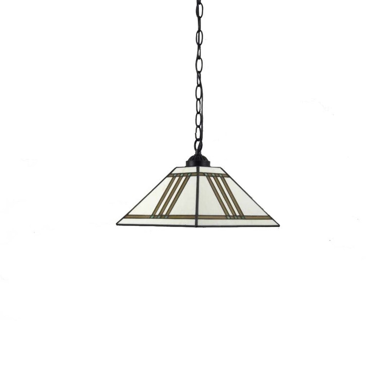 Bieye L10340 Mission Tiffany Style Stained Glass Ceiling Pendant Fixture