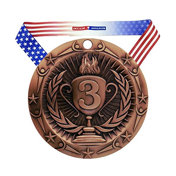 Decade Awards 3rd Place World Class Engraved Medal, Bronze -
