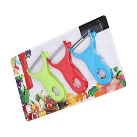Fruit and Vegetable Peeler Set, 3 Pack, Colorful Kitchen Tools in Blue, Red, Green