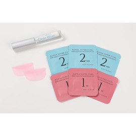 Professional Grade Perm for Domestic False Eyelashes, Small Devil Zigzag Rod Set, Perm Solution in Pouch (M Size)