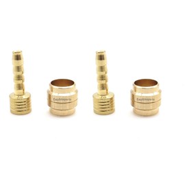 Easybikeparts Olive Metal Brake Hose Replacement for Magura MT2/MT4/MT5/MT6/MT7/MT8 Brakes - 2X Set of Olive and Barb, 5mm OD, 2.5mm Wall Thickness, Gold Color, Mountain Biking