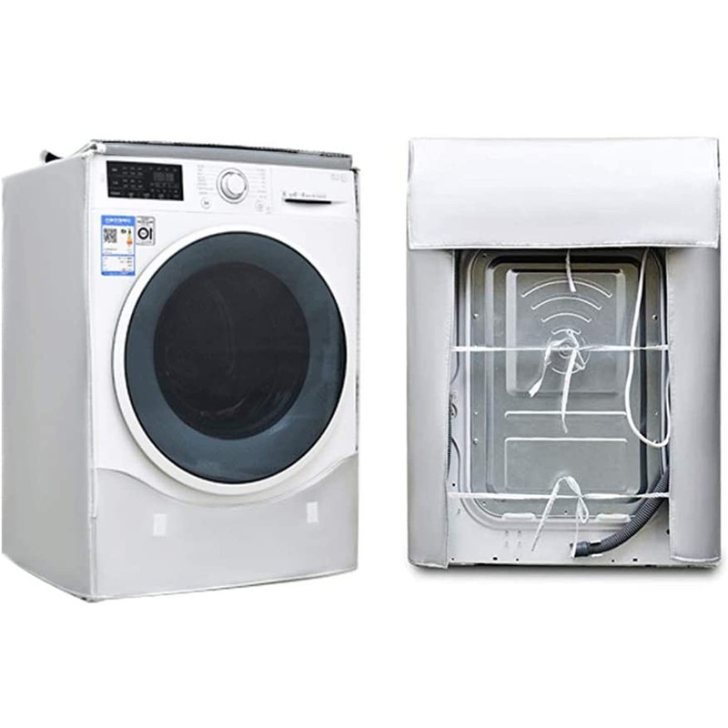 Washing Machine Cover, Sunscreen Dustproof Cover with Zipper, Outdoor Washing