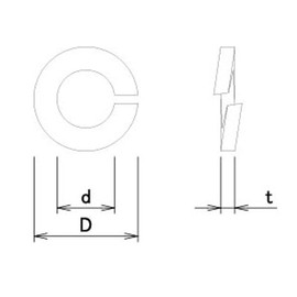DAIDOHANT 10184819 Stainless Steel Spring Washer M6 [SUS304] (Outer Diameter D) 0.5 x Thickness 0.06 inch (1.5 mm) (18 Pieces)