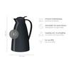 alfi 0825.020.100 vacuum jug Eco, frosted plastic black 1.0 l,