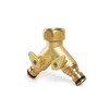 REHAU 2-way distributor made of robust brass, simultaneous connection of
