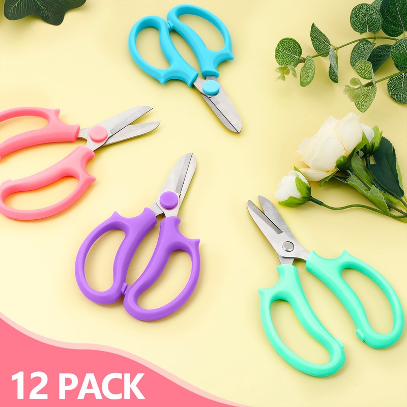 Yihurlm 12 Pcs Flower Scissors, Stainless Steel Floral Shear, Premium