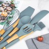 Silicone Cooking Utensils 6 Piece Silicone Utensil Set Durable Wooden