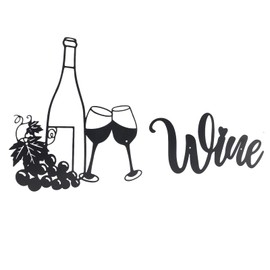 Kitchen Decorations For Walls, Metal Wine Signs Wall Art Decoration, Kitchen Wine Theme Wall Decor Metal Wine Wall Decoration for Indoor Outdoor Restaurant Bar Home