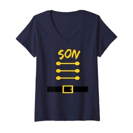 Womens Nutcracker Costume Uniform Matching Toy Soldier - Son V-Neck T-Shirt