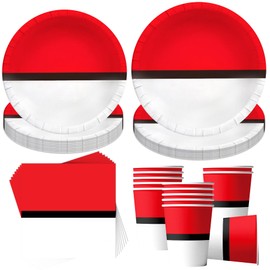 50 Piece Party Tableware Set, Children's Birthday Tableware Set, Party Tableware Birthday, Children's Birthday Decoration with Plates, Cups, Napkins, Party Tableware for 10 Guests