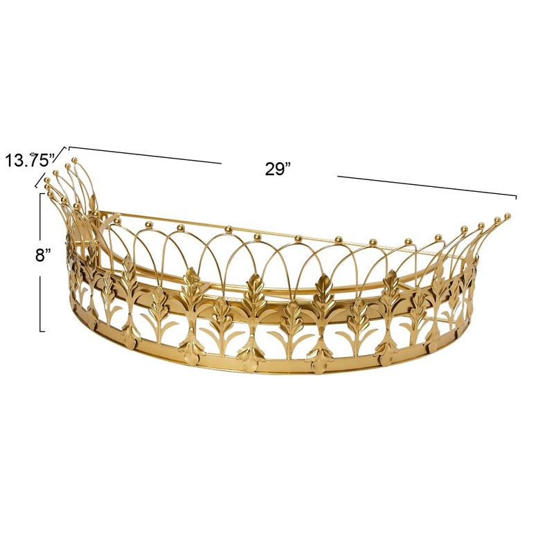 Creative Co-Op Decorative Metal Curtain or Canopy Crown, Gold Finish