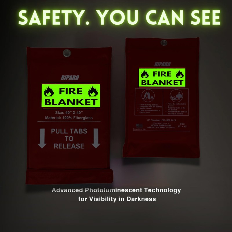 Riparo Emergency Fire Blanket for Home and Kitchen - Fire