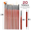 Glow 20 Nail Art Brush Set and Dotting Tool, Nail