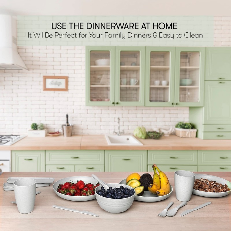 Wheat Straw Dinnerware Sets | Unbreakable Dinnerware Sets | Dishwasher