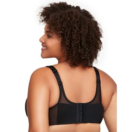 Glamorise Women's Full Figure MagicLift Seamless Wirefree Sports Bra #1006, Black, 26C